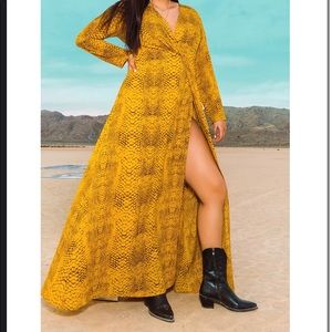 Pretty Little Thing Snake Maxi Dress Sz 18